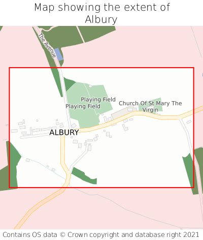 Map showing extent of Albury as bounding box