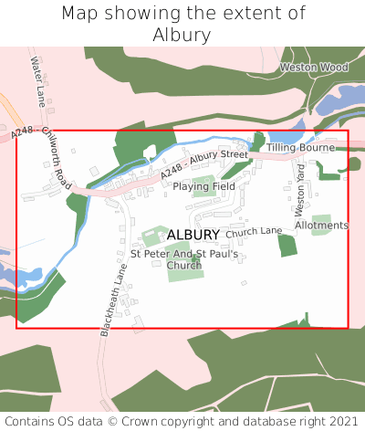 Map showing extent of Albury as bounding box