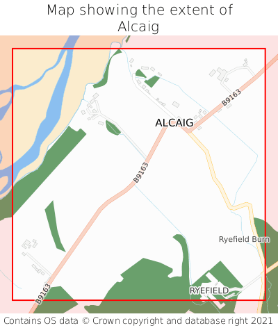 Map showing extent of Alcaig as bounding box
