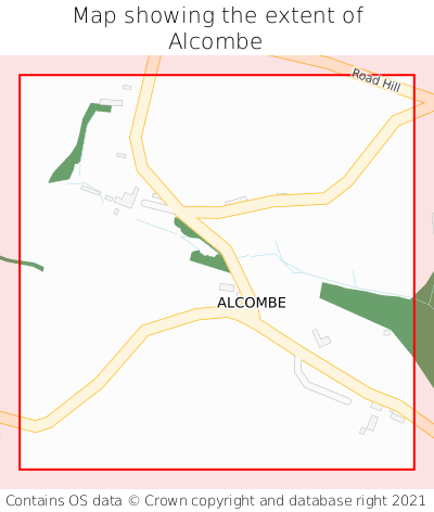 Map showing extent of Alcombe as bounding box