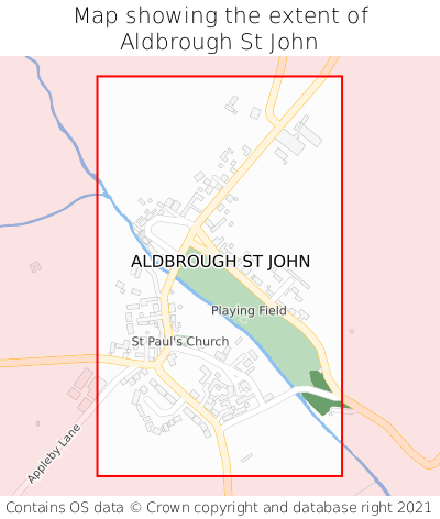 Map showing extent of Aldbrough St John as bounding box