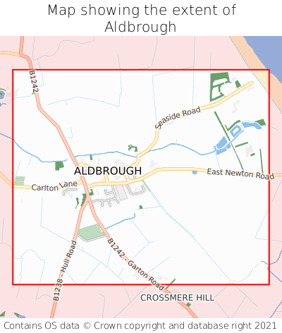 Map showing extent of Aldbrough as bounding box