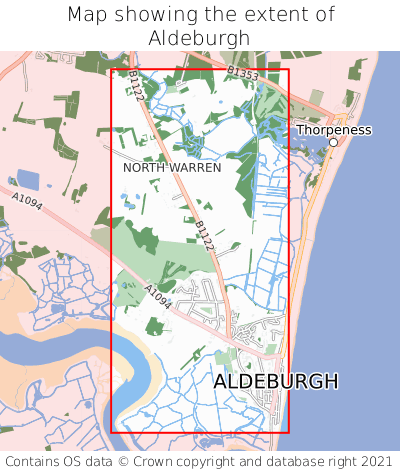 Map showing extent of Aldeburgh as bounding box