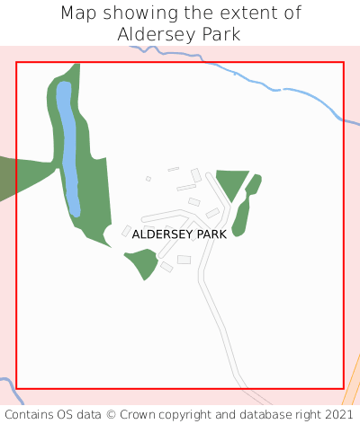 Map showing extent of Aldersey Park as bounding box
