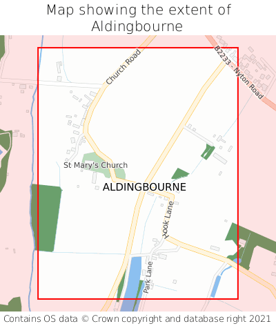 Map showing extent of Aldingbourne as bounding box