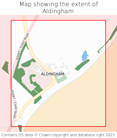 Map showing extent of Aldingham as bounding box