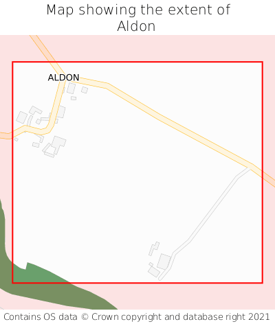 Map showing extent of Aldon as bounding box