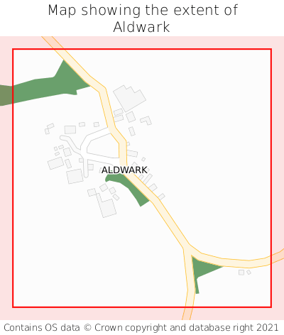 Map showing extent of Aldwark as bounding box
