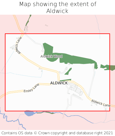 Map showing extent of Aldwick as bounding box