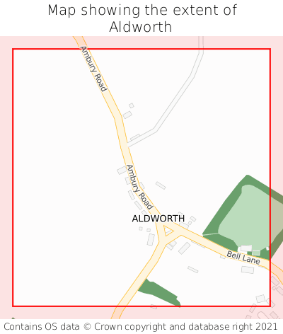 Map showing extent of Aldworth as bounding box