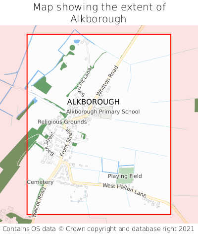 Map showing extent of Alkborough as bounding box