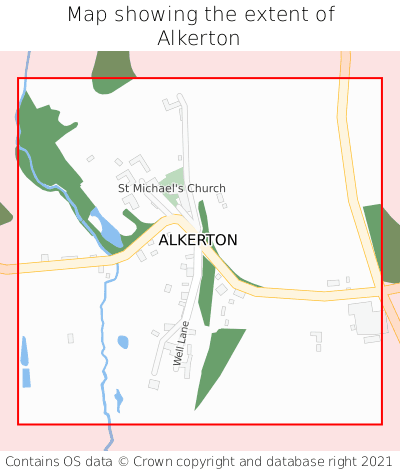 Map showing extent of Alkerton as bounding box