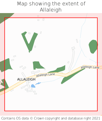 Map showing extent of Allaleigh as bounding box