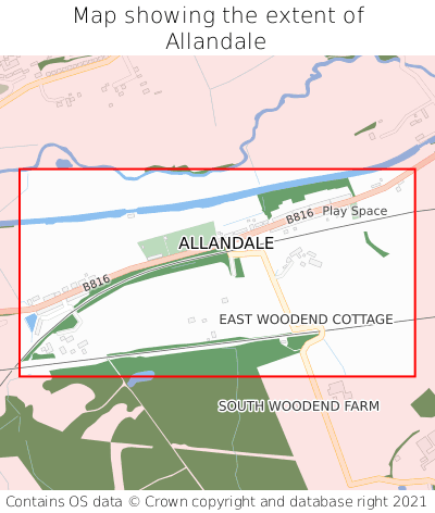 Map showing extent of Allandale as bounding box