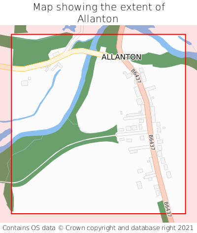 Map showing extent of Allanton as bounding box