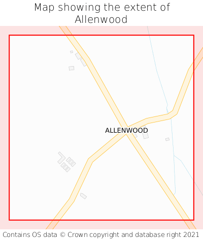 Map showing extent of Allenwood as bounding box