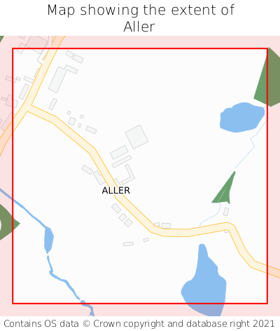 Map showing extent of Aller as bounding box