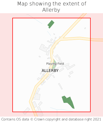 Map showing extent of Allerby as bounding box