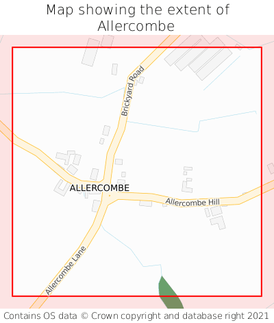 Map showing extent of Allercombe as bounding box