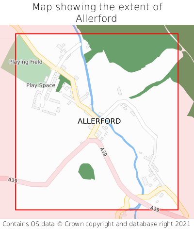 Map showing extent of Allerford as bounding box