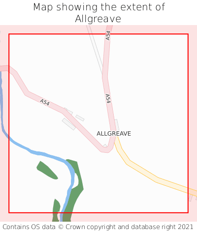 Map showing extent of Allgreave as bounding box
