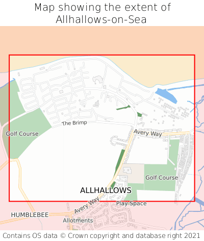 Map showing extent of Allhallows-on-Sea as bounding box