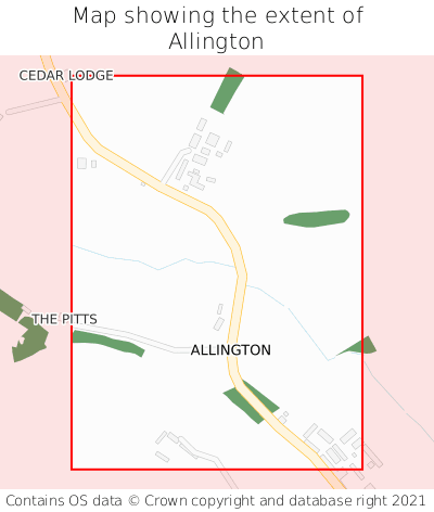 Map showing extent of Allington as bounding box