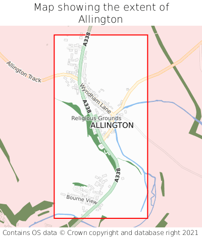 Map showing extent of Allington as bounding box