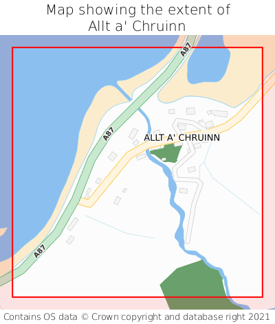 Map showing extent of Allt a' Chruinn as bounding box