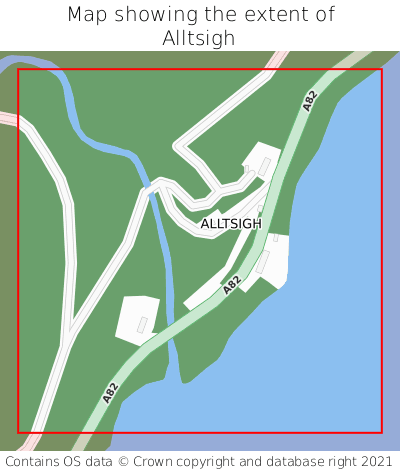 Map showing extent of Alltsigh as bounding box