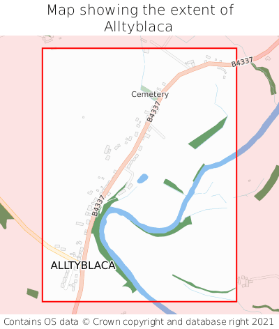 Map showing extent of Alltyblaca as bounding box