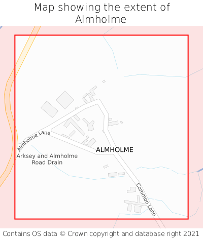 Map showing extent of Almholme as bounding box