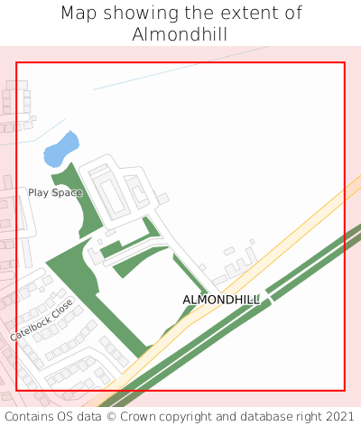 Map showing extent of Almondhill as bounding box