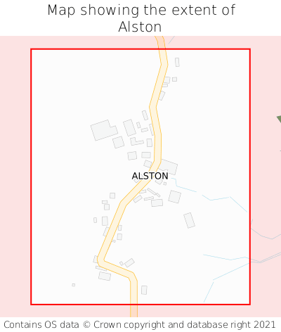 Map showing extent of Alston as bounding box