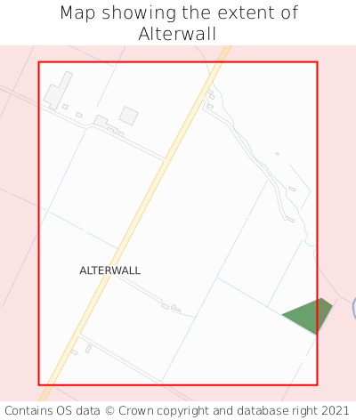 Map showing extent of Alterwall as bounding box