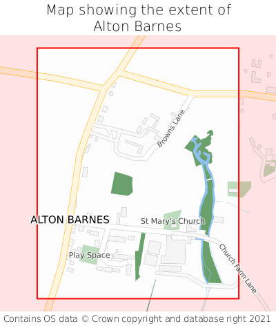 Map showing extent of Alton Barnes as bounding box