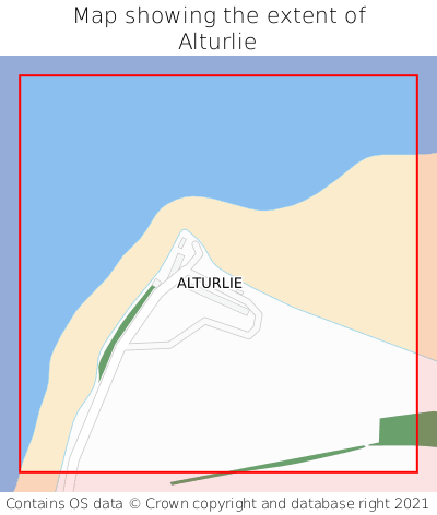 Map showing extent of Alturlie as bounding box