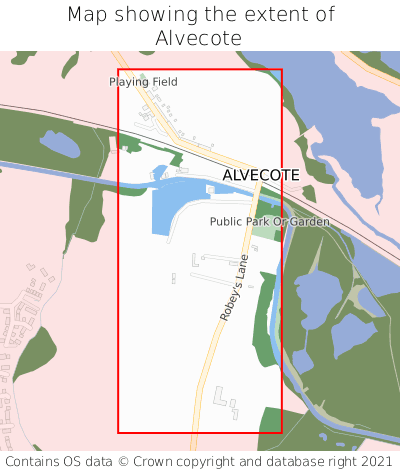 Map showing extent of Alvecote as bounding box