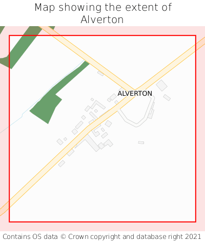 Map showing extent of Alverton as bounding box