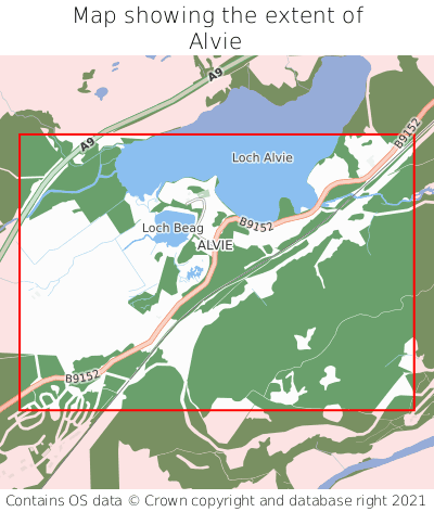 Map showing extent of Alvie as bounding box