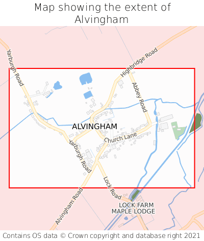 Map showing extent of Alvingham as bounding box