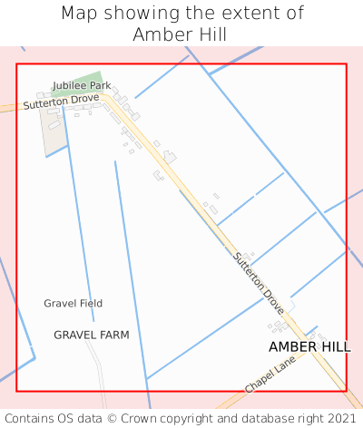 Map showing extent of Amber Hill as bounding box