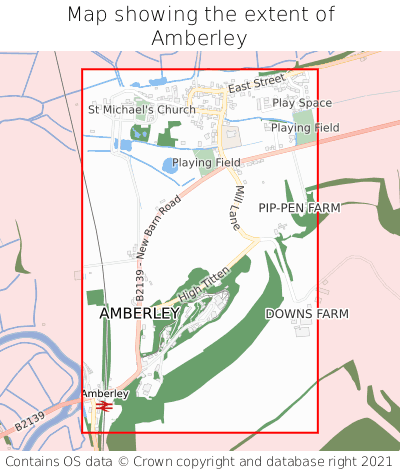 Map showing extent of Amberley as bounding box