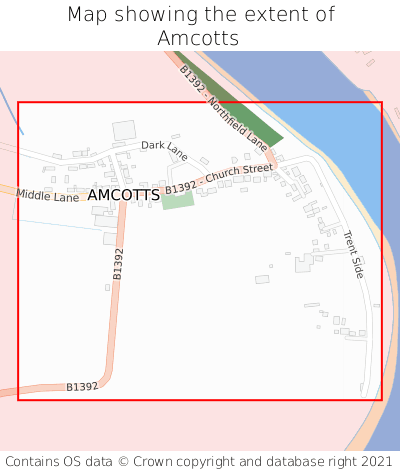 Map showing extent of Amcotts as bounding box