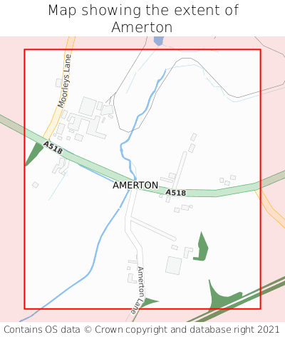 Map showing extent of Amerton as bounding box