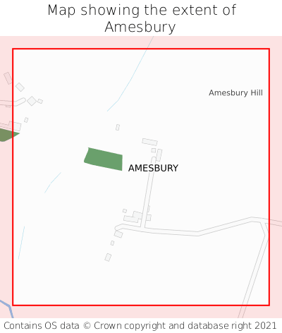 Map showing extent of Amesbury as bounding box