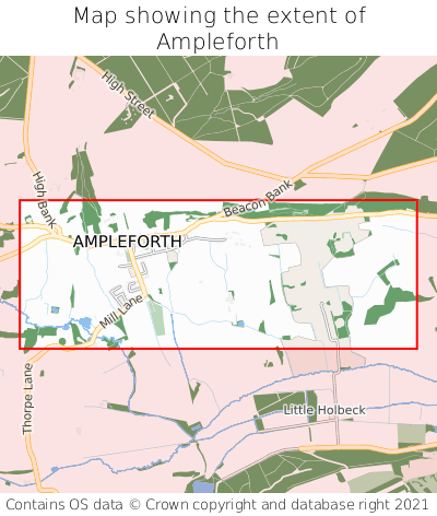 Map showing extent of Ampleforth as bounding box