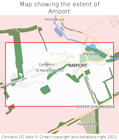 Map showing extent of Amport as bounding box