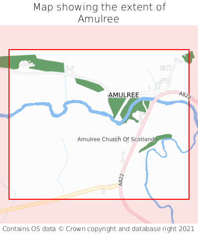 Map showing extent of Amulree as bounding box