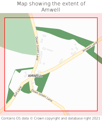 Map showing extent of Amwell as bounding box